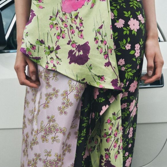 100% SILK PRINTED DRESS LIMITED EDITION NWT ZARA - Picture 9 of 16